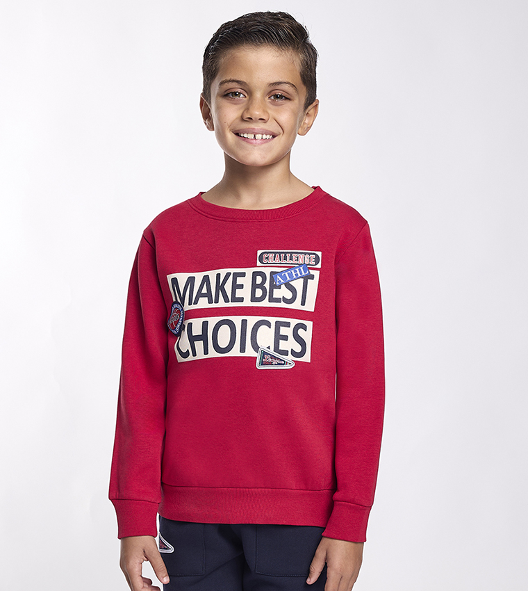 Make Best Choices Print Sweatshirt & Jogger Set