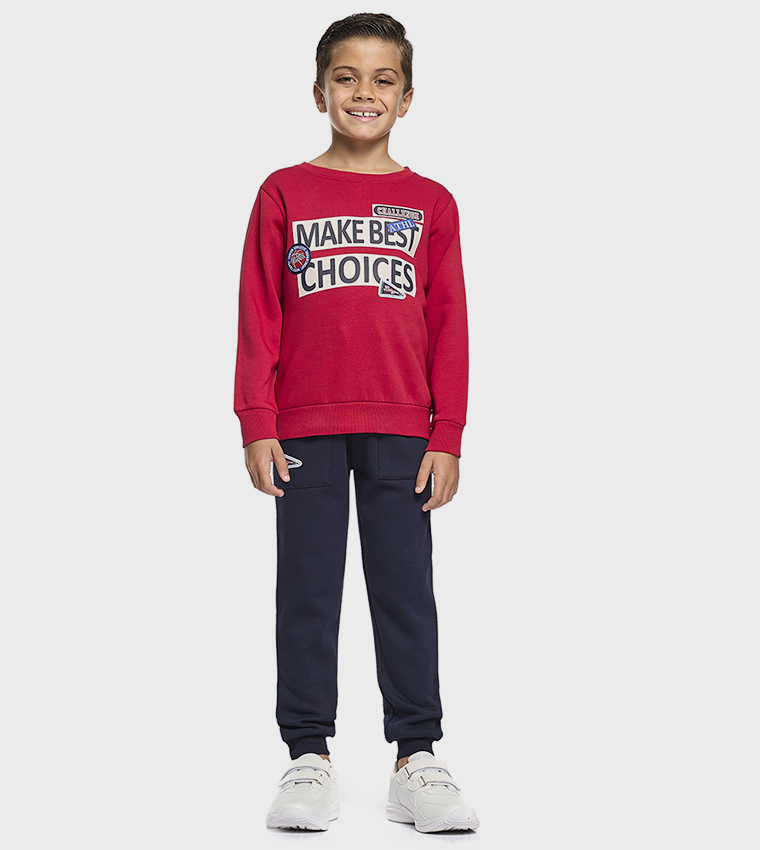 Make Best Choices Print Sweatshirt & Jogger Set