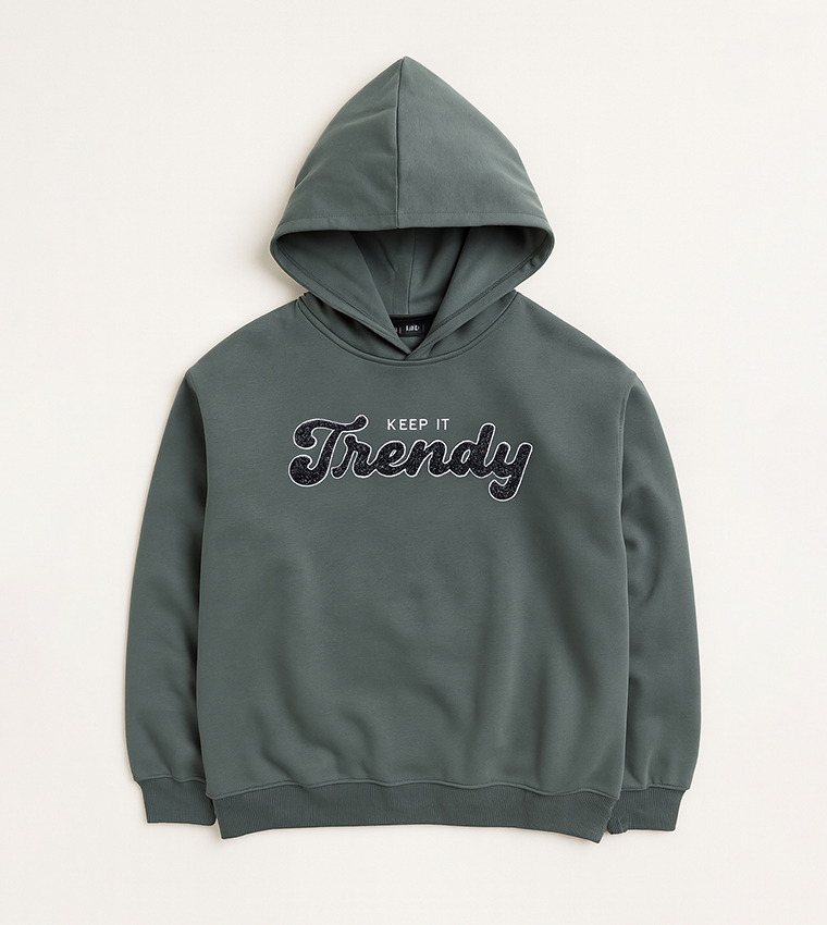 Printed Cotton Fleece Hoodie