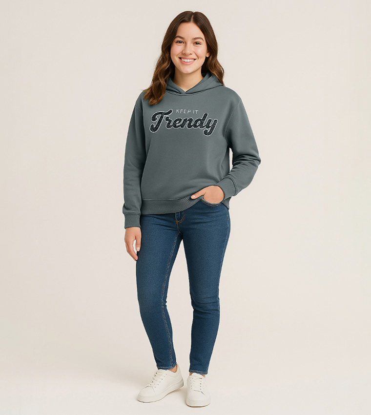 Printed Cotton Fleece Hoodie