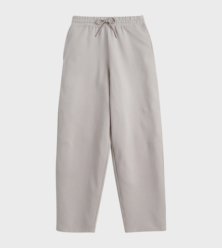 Solid Drawstring Waist CVC Interlock Sweatpants