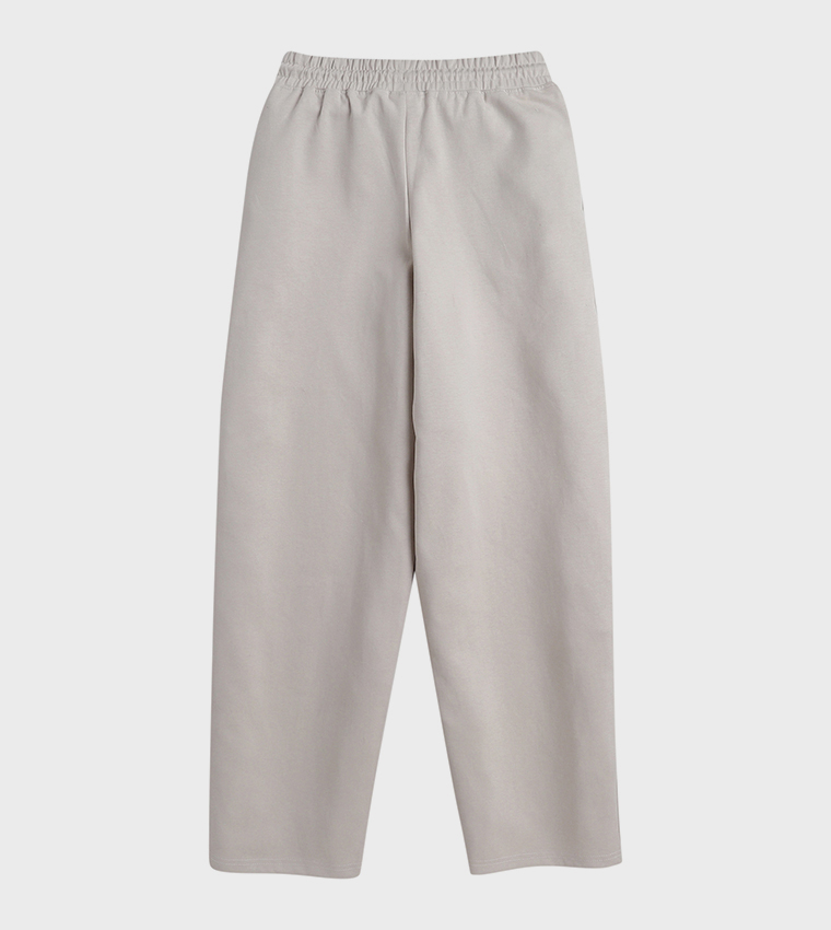 Solid Drawstring Waist CVC Interlock Sweatpants