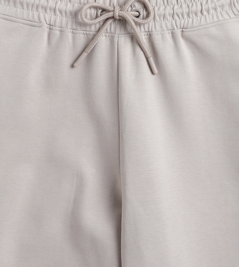 Solid Drawstring Waist CVC Interlock Sweatpants