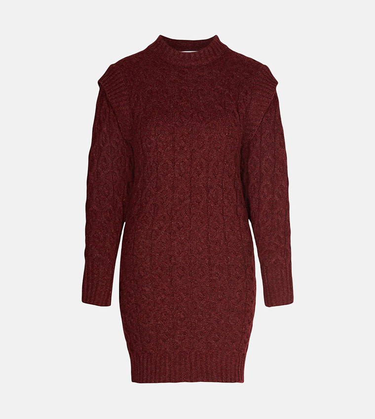 warehouse knitted dress Black Warehouse Lace Hem Knitted Dress