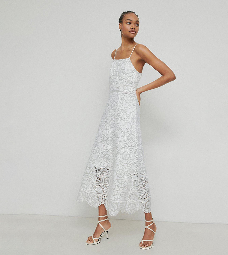 Buy Warehouse Lace Strappy Maxi Dress In White | 6thstreet Saudi Arabia Buy Warehouse Lace Strappy Maxi Dress In White | 6thstreet Saudi Arabia
