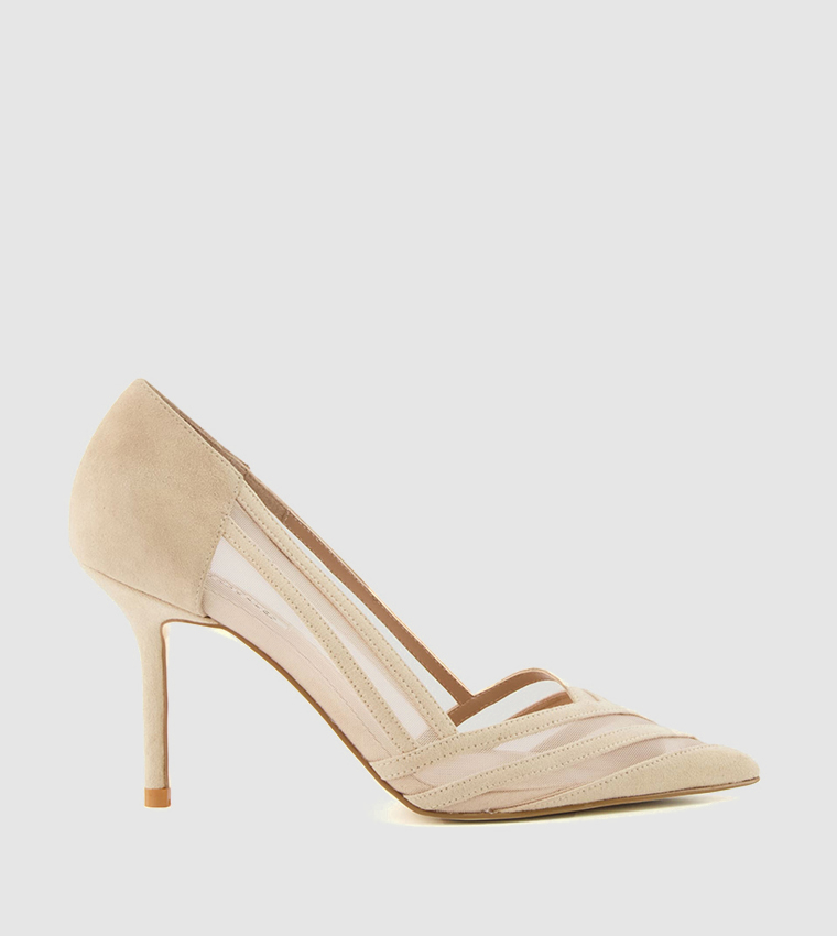 Buy Dune London AXIS Pointed Toe Mesh Detail Pumps In Beige | 6thStreet UAE