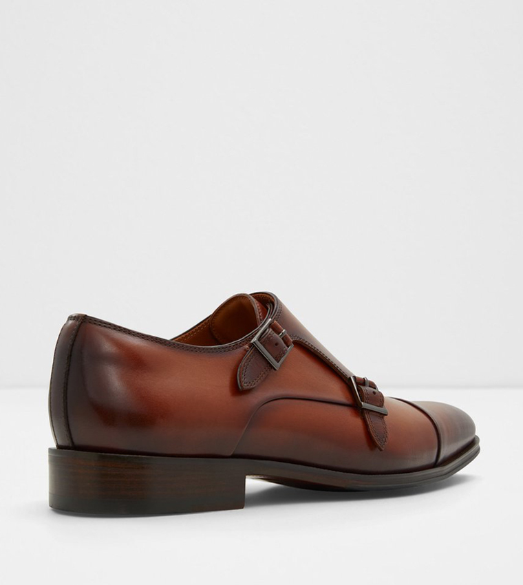 AXWELL Textured Monk Strap Shoes