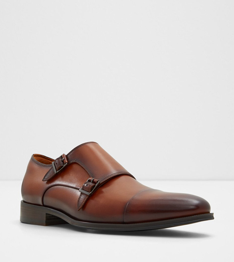 AXWELL Textured Monk Strap Shoes
