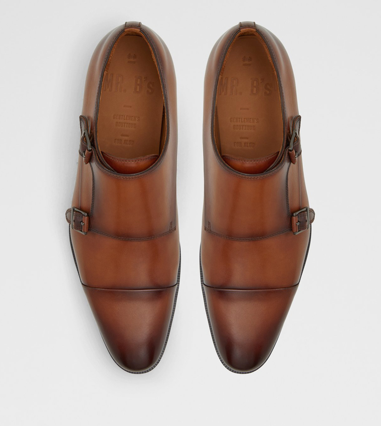 AXWELL Textured Monk Strap Shoes