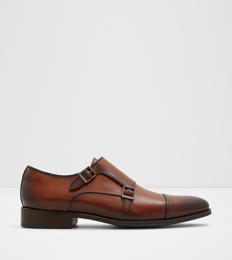 AXWELL Textured Monk Strap Shoes