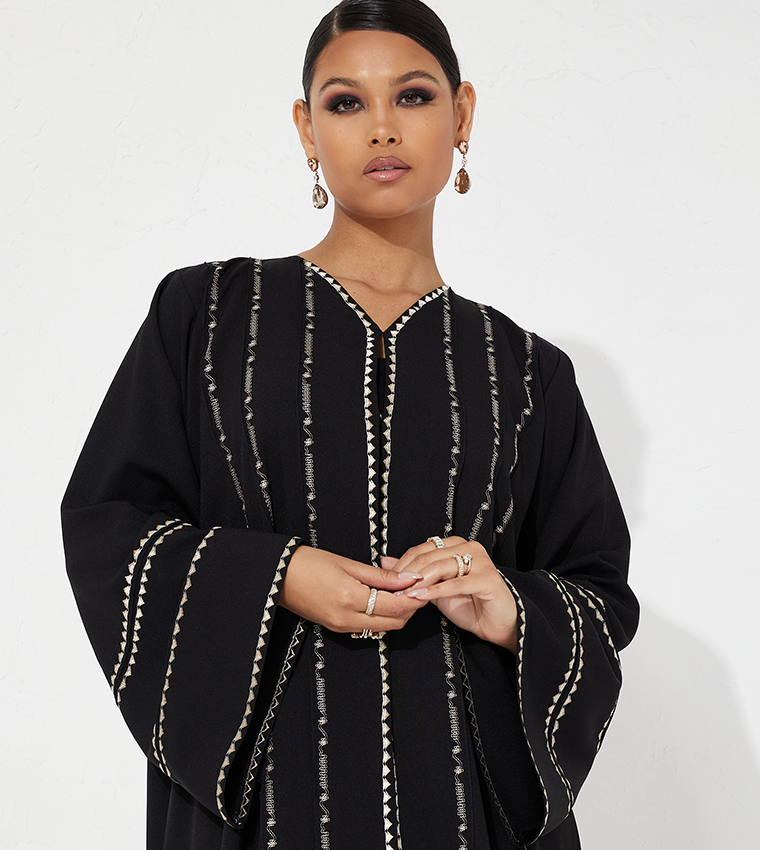 Embroidered Wide Sleeves Abaya