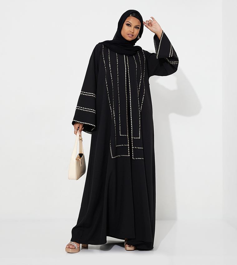 Embroidered Wide Sleeves Abaya