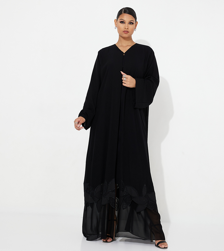Embroidered Wide Sleeves Abaya