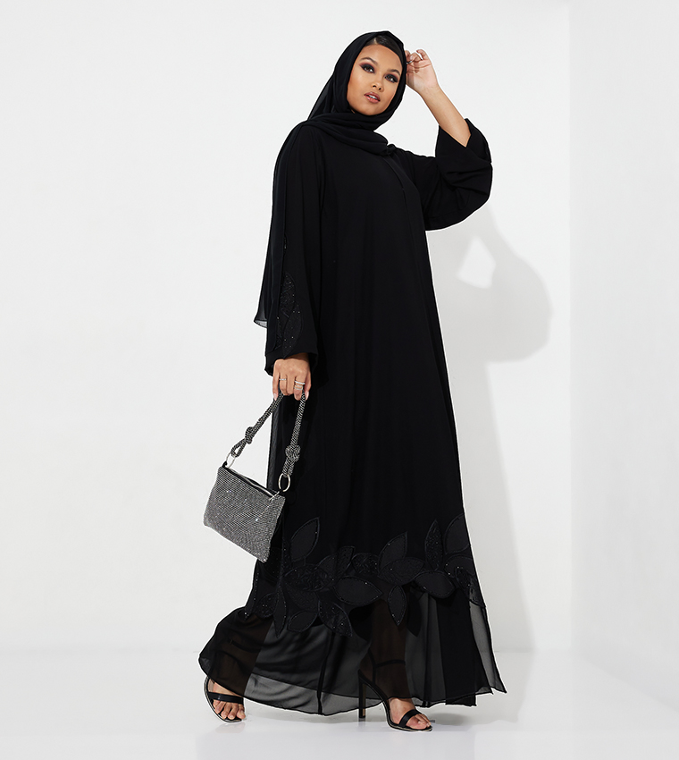 Embroidered Wide Sleeves Abaya