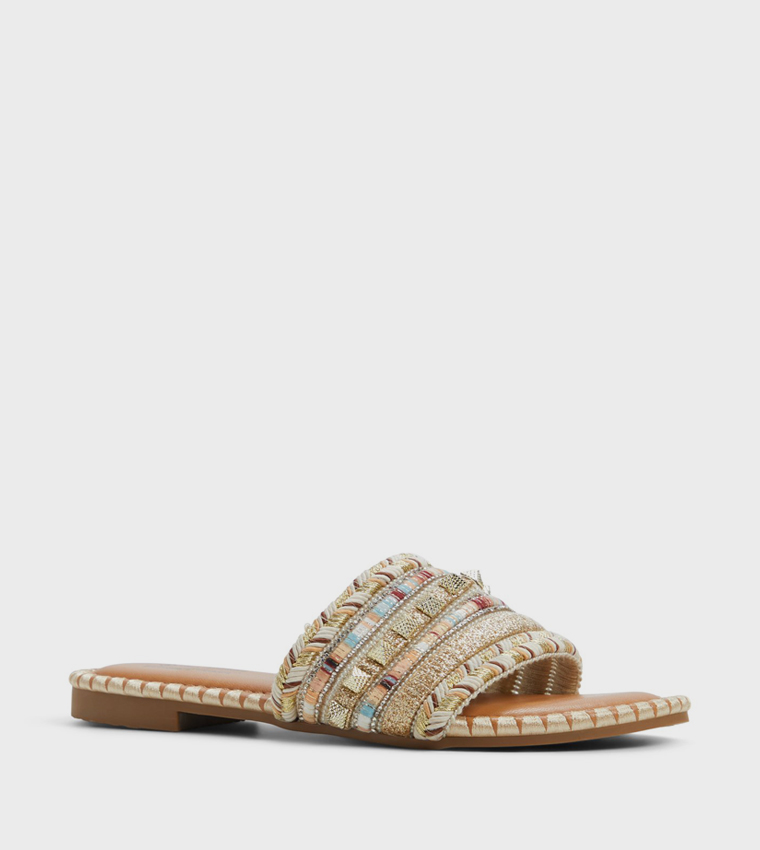 AZIZA Embellished Flat Sandals