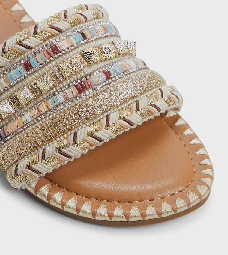 AZIZA Embellished Flat Sandals
