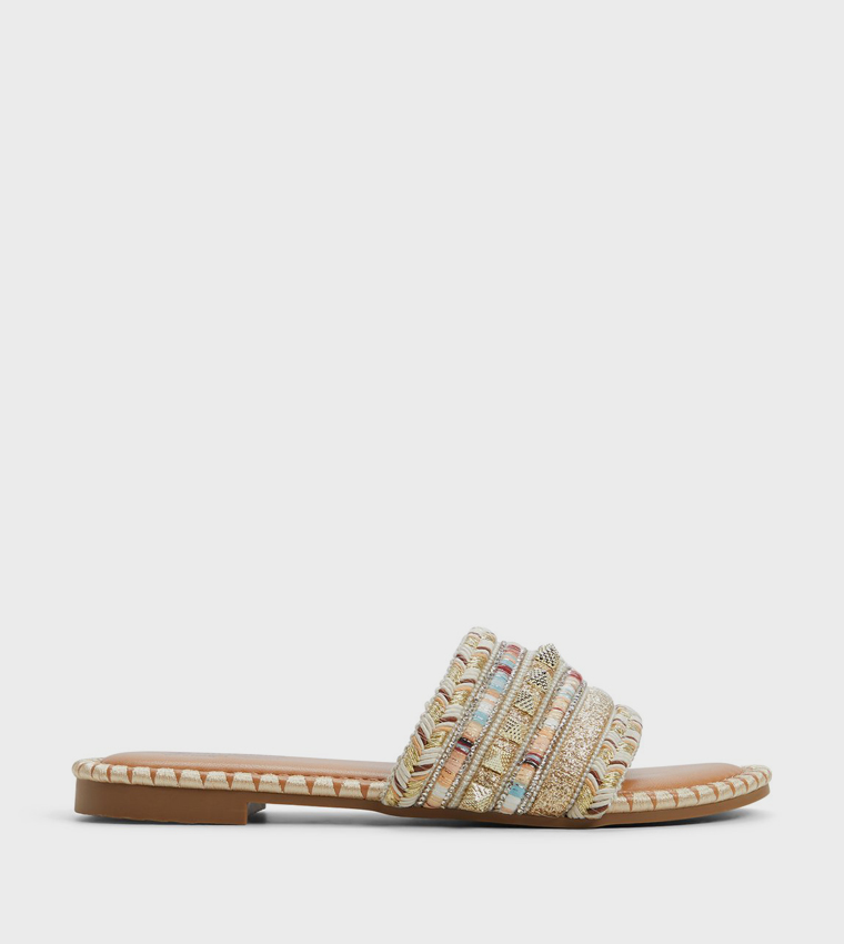 AZIZA Embellished Flat Sandals