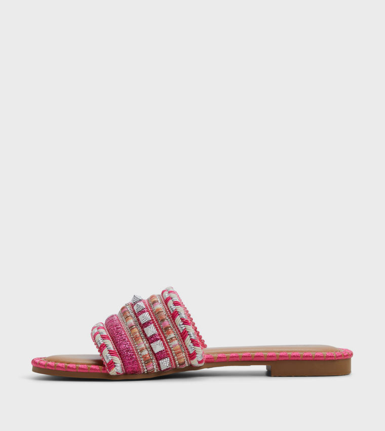 AZIZA Embellished Flat Sandals