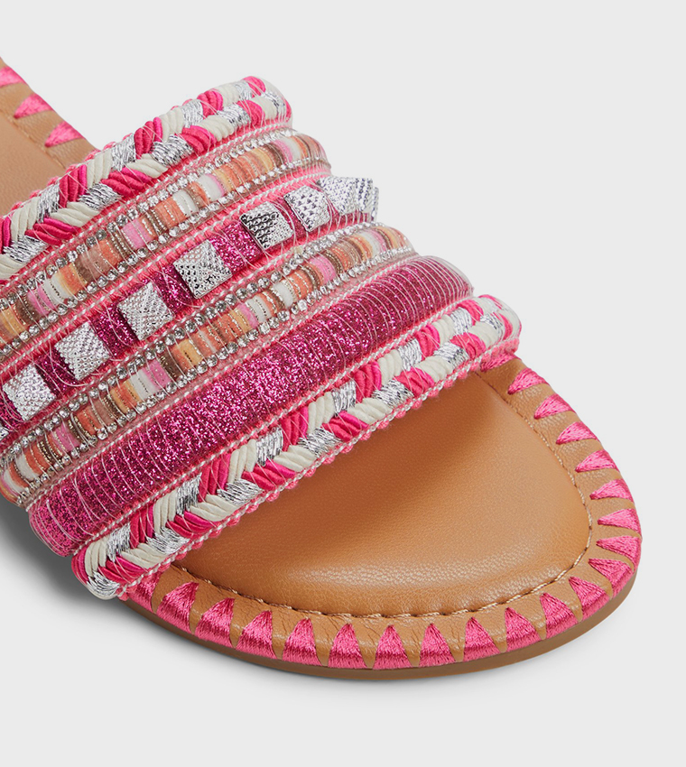 AZIZA Embellished Flat Sandals