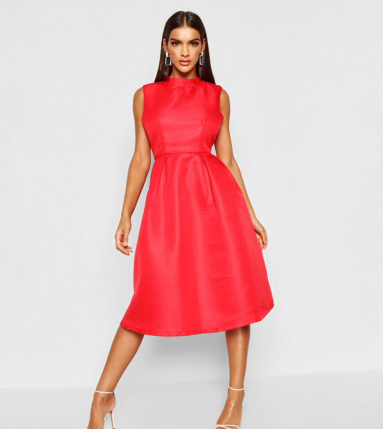 Buy Boohoo Boutique High Neck Prom Dress In Red 6thStreet Bahrain