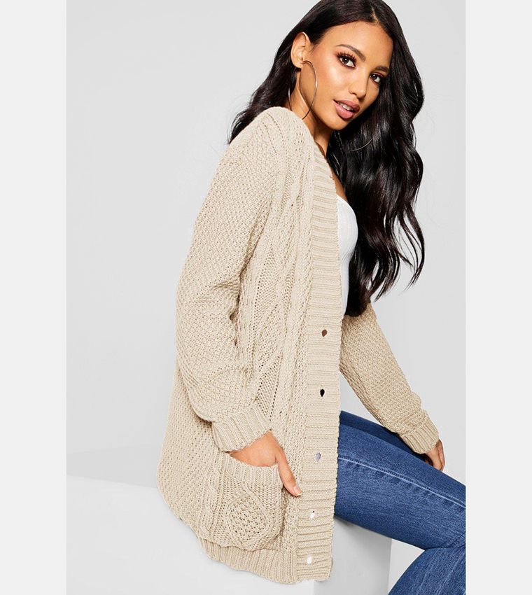 Cable boyfriend shop button up cardigan