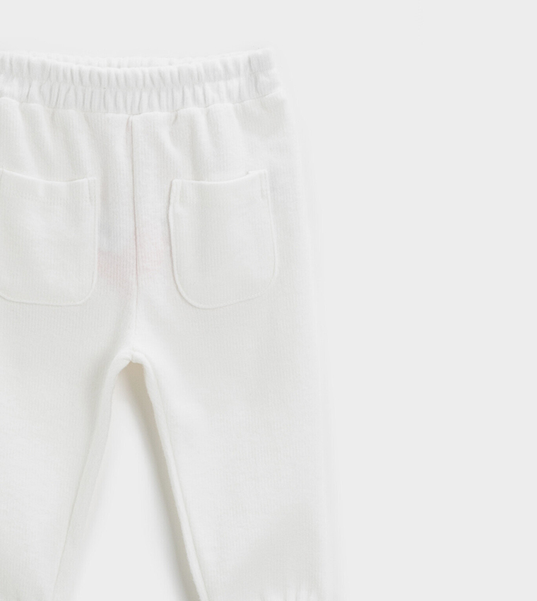 Solid Elastic Waist Sweatpants