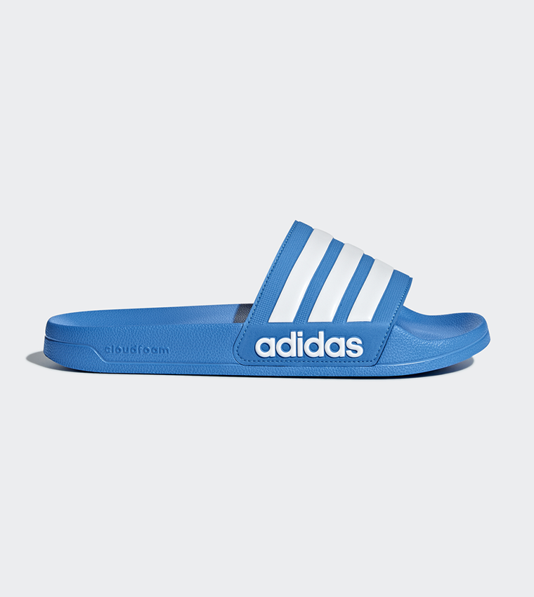 Adidas cloudfoam slides blue cheap