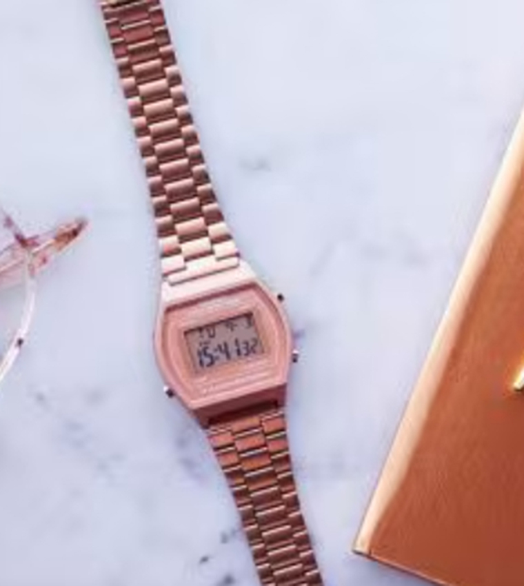 Rose Gold Dial Digital Watch