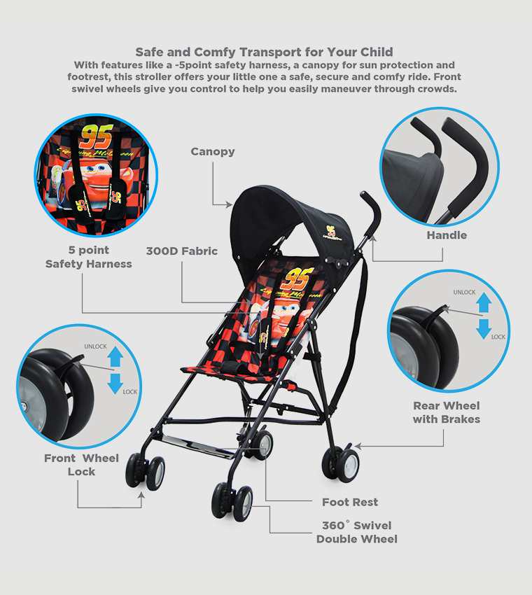 Disney Car Lightning Mcqueen Buggy Stroller