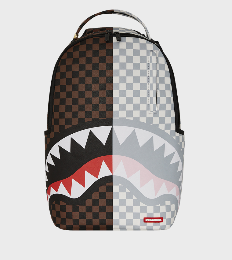 Split Brown And Cream Check DLXV Backpack