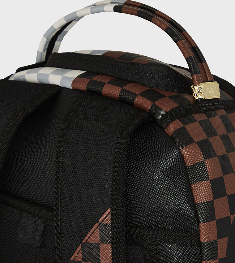 Split Brown And Cream Check DLXV Backpack