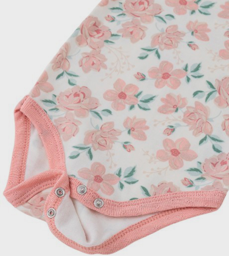 Pack of 3 Printed Bodysuits with Bow Headbands