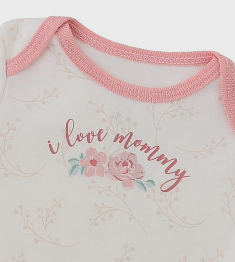 Pack of 3 Printed Bodysuits with Bow Headbands
