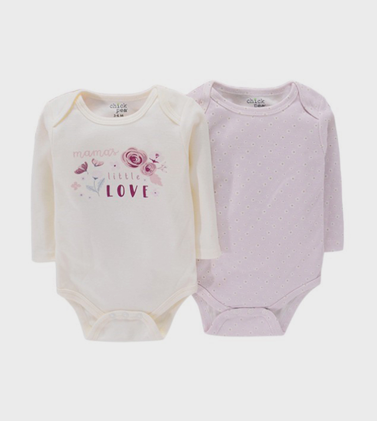 Pack of 4 Printed Long Sleeves Bodysuits