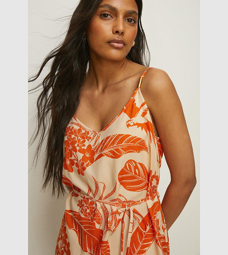Buy Oasis Floral Print Strappy Mini Dress In Orange | 6thStreet Kuwait Buy Oasis Floral Print Strappy Mini Dress In Orange | 6thStreet Kuwait