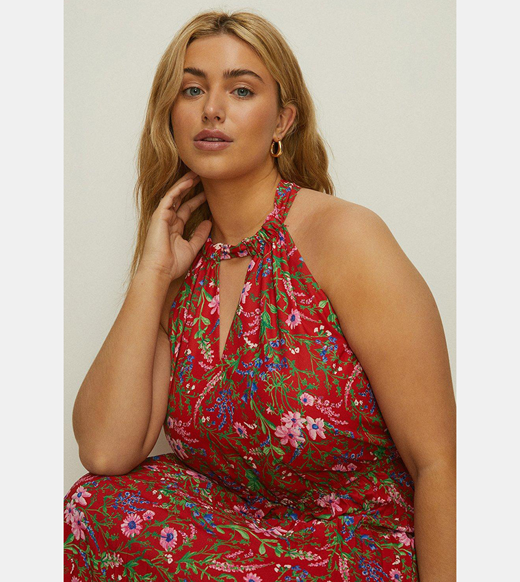 Oasis red botanical dress best sale