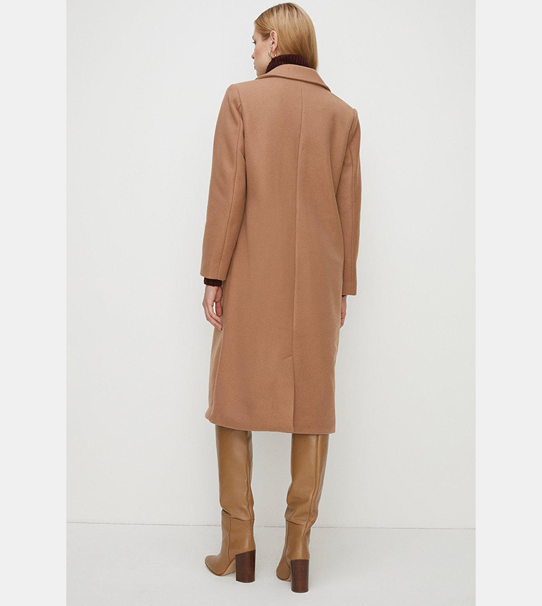 Buy Oasis Single Breasted Relaxed Fit Coat In Beige 6thStreet Oman