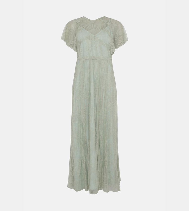 chinese dress ladies Milla Maxi Lace Dress - Pale Pink