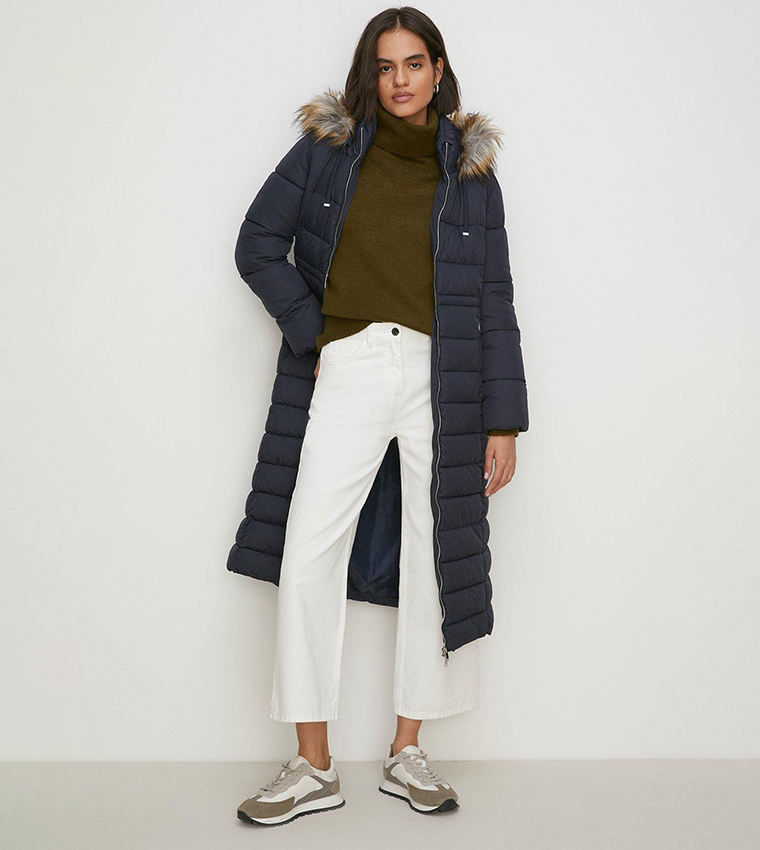 Buy Oasis Extra Warm Longline Puffer Jacket In Navy 6thStreet