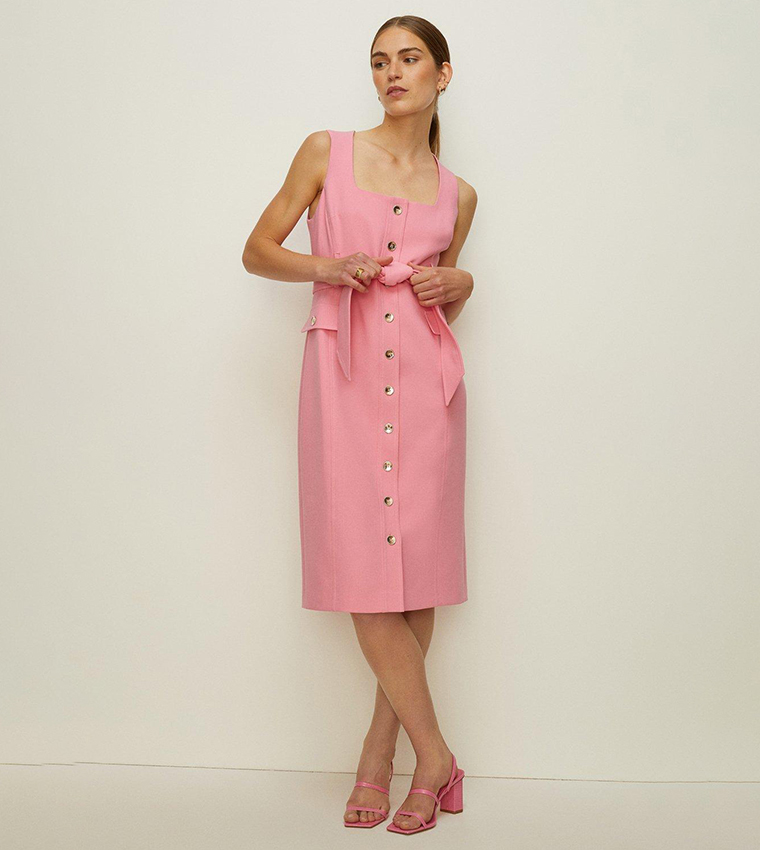 oasis button through midi dress Floral Oasis Dobby Chiffon Contrast Detail Button Through Midi Dress