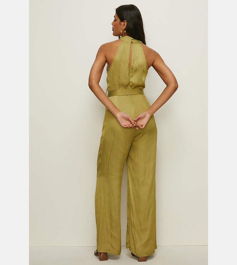 Tie Front Satin Jumpsuit  Shop Jumpsuits at Papaya Clothing