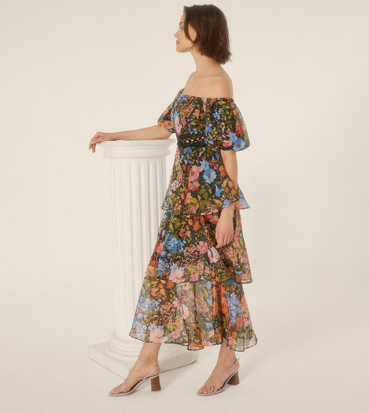 Oasis floral on sale bardot midi dress