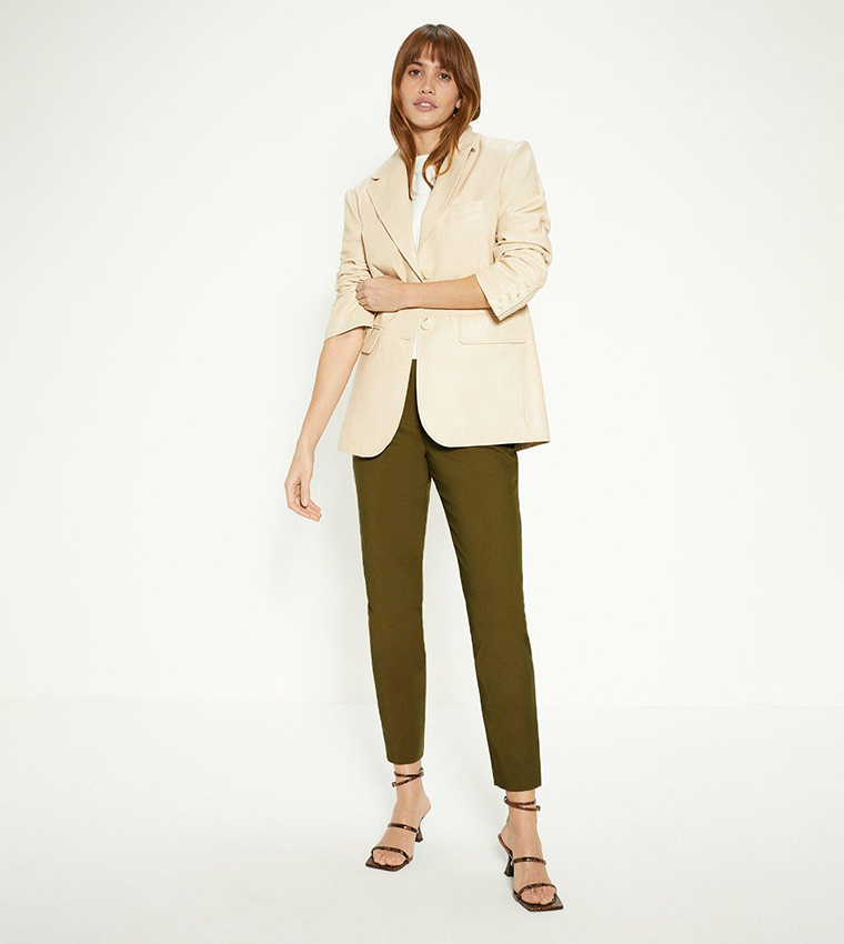 Cotton Sateen Tailored Slim Fit Trousers