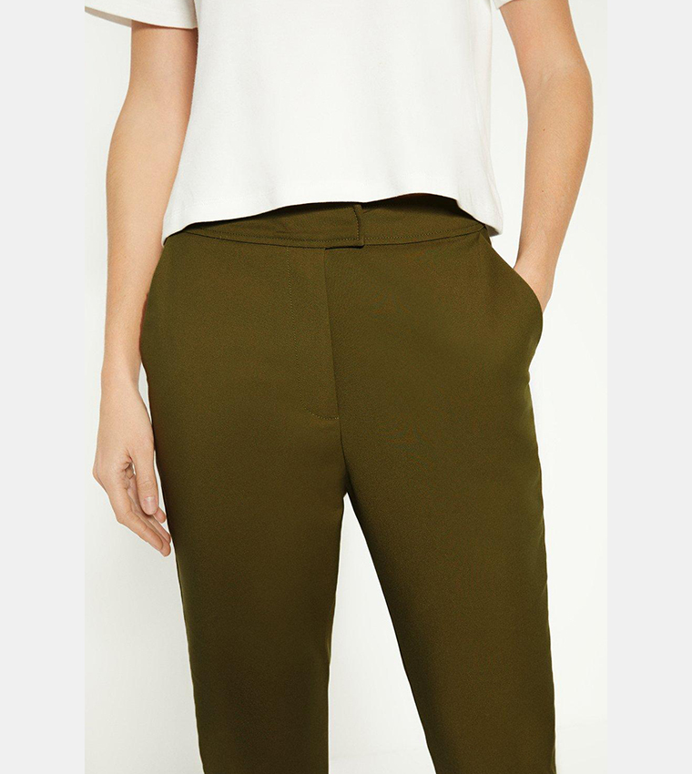 Cotton Sateen Tailored Slim Fit Trousers