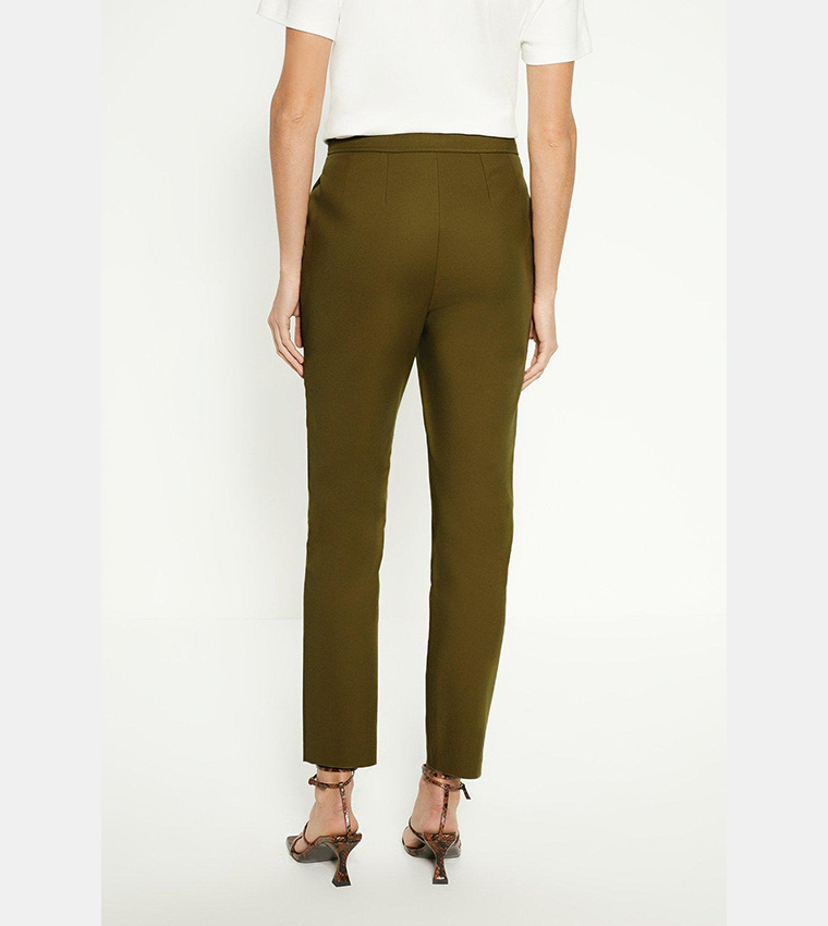 Cotton Sateen Tailored Slim Fit Trousers