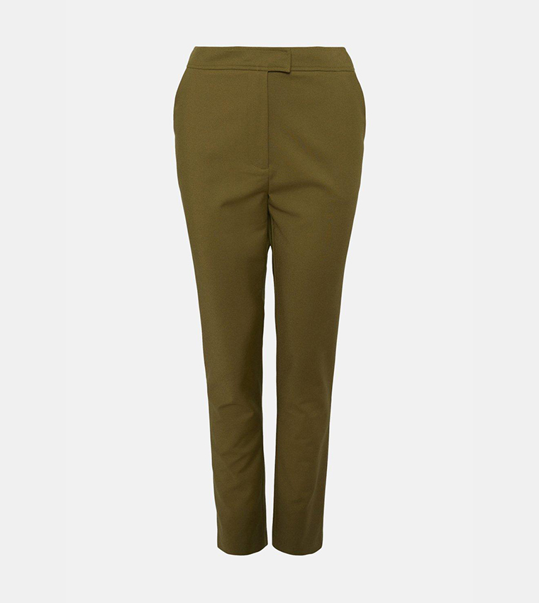 Cotton Sateen Tailored Slim Fit Trousers