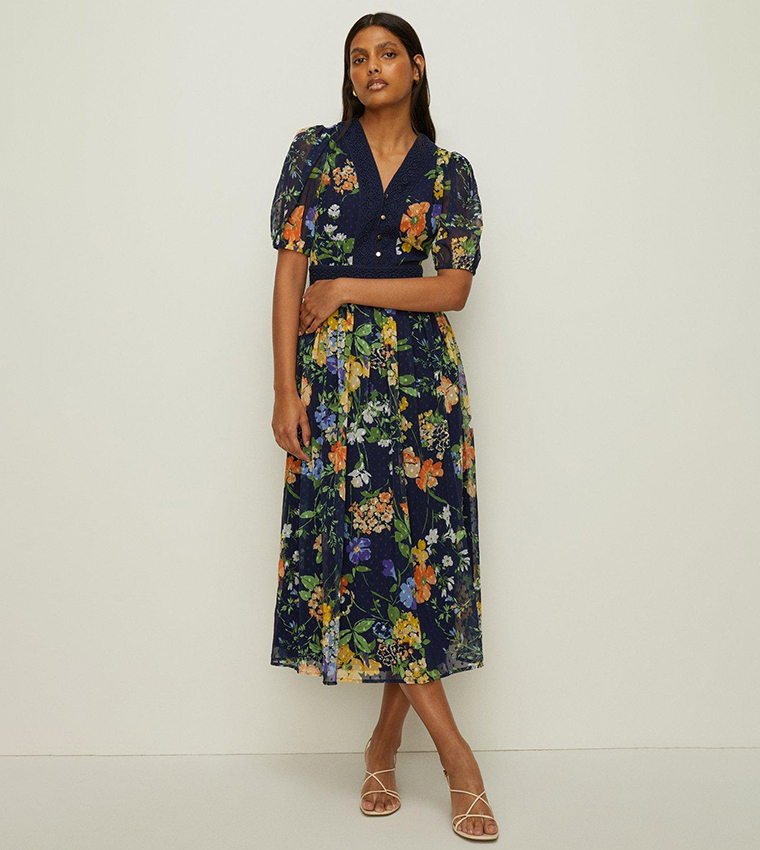 Oasis chiffon midi store dress