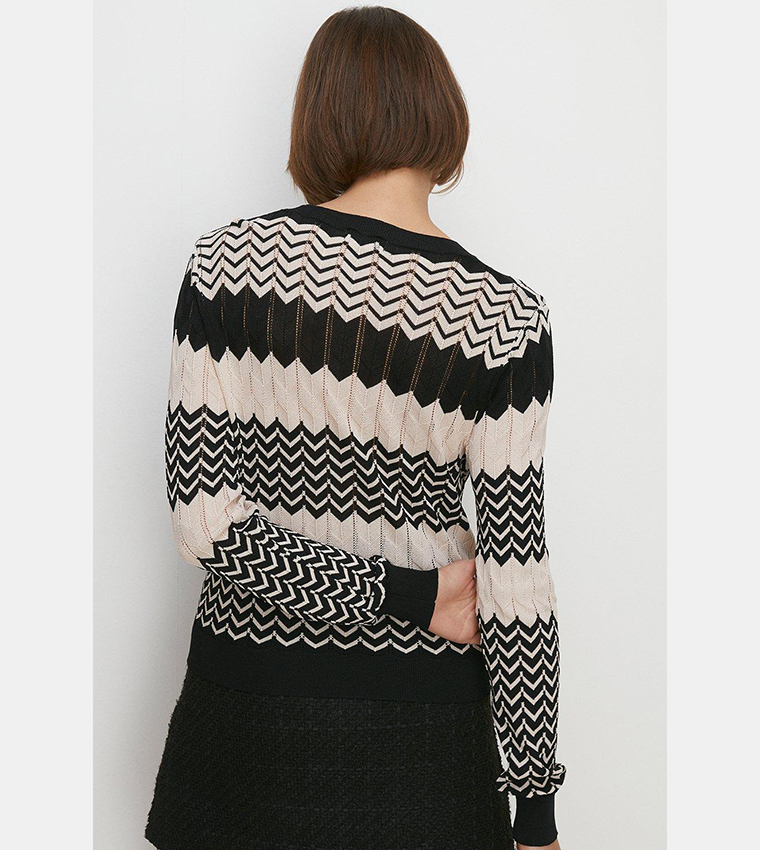 Zig Zag Stripe Knit Sweater