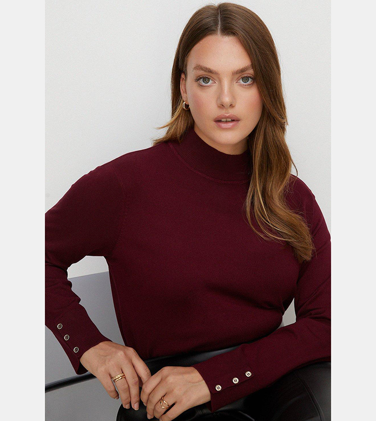 Buy Oasis Knitted Funnel Neck Sweater In Red 6thStreet Bahrain