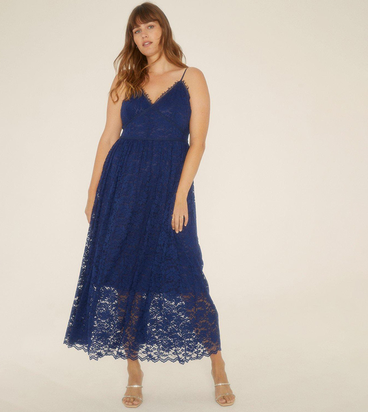 Oasis navy outlet lace dress